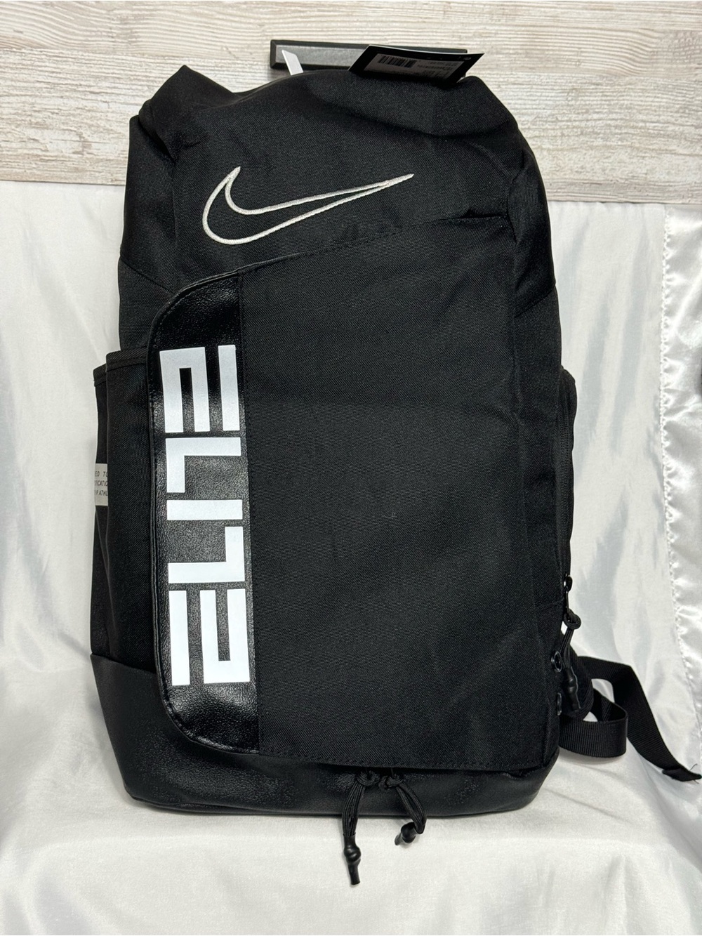 Nike Elite Pro Basketball Backpack Black Silver Laptop School Gym Bag New